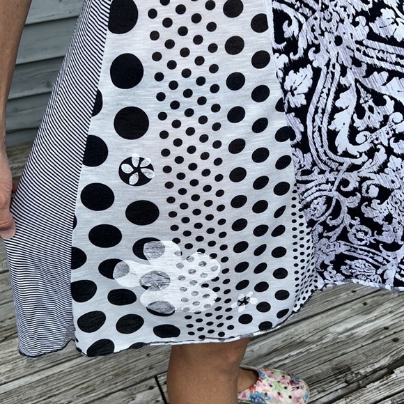 Vintage Crazy Fish | Lace Celtic Dress Striped Polka Dot Floral Asymmetrical S - Picture 7 of 12